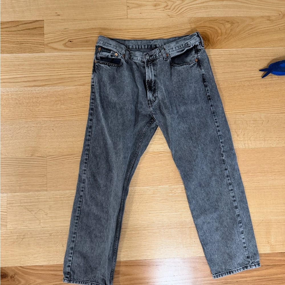 Calvin Klein Men's Washed Grey Straight Jeans